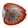 Mid Century Murano Art Glass Fratelli Toso Orange Aqua Silver Metallic Heart Shape Dish - Premier Estate Gallery 2