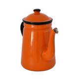 Vintage Orange Black Enamelware Coffee Pot No Insert 1950s Kitchen Decor - Premier Estate Gallery 2