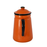 Vintage Orange Black Enamelware Coffee Pot No Insert 1950s Kitchen Decor