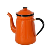 Vintage Orange Black Enamelware Coffee Pot No Insert 1950s Kitchen Decor - Premier Estate Gallery 3
