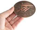Vintage 1995 Pan American Games Shooting Team Copper Belt Buckle Great Marksman Collectible - Premier Estate Gallery 1