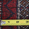 Vintage Lori Geometric Persian Wool Runner Rug 9ft X 2.3 Ft, Persian Tribal Geometric Runner Vintage Burgundy Red Blue 9ft