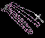 Estate Pink Crystal Rosary Beads c1970s, Vintage Pink Faceted Crystal Rosaries, Catholic Gifts, First Communion - Premier Estate Gallery