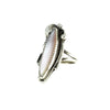 Vintage Silver Navajo Pink Shell Ring Big Elongated Setting Boho Style - Premier Estate Gallery 3