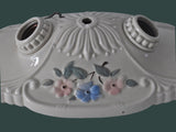 Vintage Porcelain Floral Ceiling Light Fixture Flush Mount c1930s Pink and Blue Pastel Decors