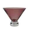 Vintage Amethyst Art Glass Bowl Martini Shape c1960s, Mid Century Purple Art Glass Bowl Candy Dish Highly Polished - Premier Estate Gallery 1