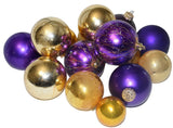 Vintage Distressed Purple Gold Mercury Glass Ornaments X14  - Premier Estate Gallery