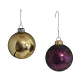 Vintage Distressed Purple Gold Mercury Glass Ornaments X14