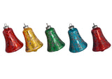Mid Century Mercury Glass Rainbow Glitter Bells Christmas Ornaments W Germany, MCM Christmas Decor - Premier Estate Gallery