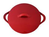 Red Cast Iron Pot with Lid by GDL Giada De Lauretiis, Large Red Cast Iron Cookware Pan with Lid - Premier Estate Gallery 1