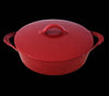 Red Cast Iron Pot with Lid by GDL Giada De Lauretiis, Large Red Cast Iron Cookware Pan with Lid - Premier Estate Gallery 2