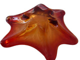 MCM Murano Art Glass Freeform Dish Amberina Orange Red FANTASTIC Form