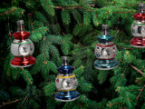 German Mercury Glass Reflector Christmas Ornaments Vintage Lantern Style Jewel Colors c1950 - Premier Estate Gallery 1