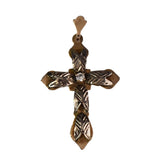 Antique 14k Rose Gold Cross with 14k White Gold and Rock Crystal - Premier Estate Gallery