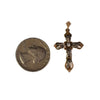 Antique 14k Rose Gold Cross with 14k White Gold and Rock Crystal