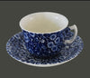 Stafforshire Blue Calico Chintz Tea Cup and Saucer by Royal Crownford JH Weatherby French Country - Premier Estate Gallery 2