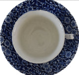 Stafforshire Blue Calico Chintz Tea Cup and Saucer by Royal Crownford JH Weatherby French Country - Premier Estate Gallery 1