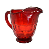Vintage Viking Glass Ruby Red Georgian Pitcher 48 oz, MCM Art Glass Red Pitcher Barware Iced Tea  - Premier Estate Gallery 2