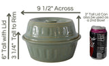 Vintage Celedon Green Stoneware Pottery Covered Bowl, Vintage Kitchen,Farmhouse Kitchen