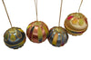 1960s Rainbow Satin Gold Applique Christmas Ornaments Set of 6 Alice in Wonderland Style - Premier Estate Gallery 4