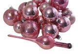 Vintage Distressed Pink Mercury Glass Shiny Brite Christmas Ornaments French Country, Shabby, Rustic Christmas Decor