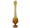 1960s Viking Epic 6 Petal Swung Art Glass Vase 20", Tall MCM Art Glass Yellow Golden Amber Vase - Premier Estate Gallery  1