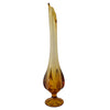 1960s Viking Epic 6 Petal Swung Art Glass Vase 20", Tall MCM Art Glass Yellow Golden Amber Vase - Premier Estate Gallery  2
