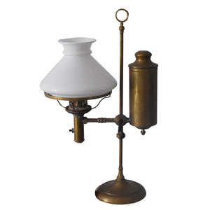Estate Brass Student Kerosene Lamp Electrified Needs Rewiring c1880s - Premier Estate Gallery
