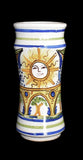 Antique Spanish Talavera Earthenware Sun Vase Polychrome Glaze c1900 - Premier Estate Gallery