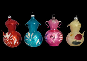 Vintage Figural Mercury Glass Coffee Urn Teapot Christmas Ornaments X4 West Germany - Premier Estate Gallery 2