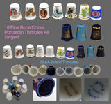 Vintage to Antique Thimble Collection 94 Pcs, Sterling Gold Plated Thimbles, Porcelain Bone China Thimbles, Cloinsonne Thimbles - Premier Estate Gallery 3