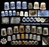 Vintage to Antique Thimble Collection 94 Pcs, Sterling Gold Plated Thimbles, Porcelain Bone China Thimbles, Cloinsonne Thimbles - Premier Estate Gallery 2