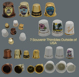 Vintage to Antique Thimble Collection 94 Pcs, Sterling Gold Plated Thimbles, Porcelain Bone China Thimbles, Cloinsonne Thimbles