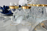 Vintage Tiffin Rambler Rose Gold Trim Liquor Stemware X12 Optic Glass 15042 Stem