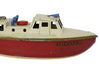English Tin Toy Boat Cruiser Sutcliffe Jupiter Pilot Cruiser c1960 Tin-plate toy