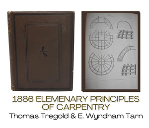 1896 Elementary Principles of Carpentry by T. Tregold Illustrated Architectural Drawings Fold Outs - Premier Estate Gallery