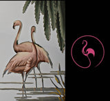 Turner Art Deco Style Flamingos Wading Mirror 28X20 inch, 1950s Pink Flamingo Framed Mirror by Turner, Coastal Decor, Florida Decor, Palm Beach Style - Premier Estate Gallery  3