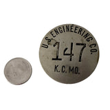 Vintage U.S. Engineering Company 147 Kansas City MO Employee Badge c1930 - Premier Estate Gallery 1