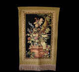French Aubusson Rococo Style Jacquard Tapestry, Vintage Baroque Inspired Floral Bird Tapestry Vertical Hang Exquisite - Premier Estate Gallery 2