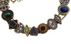 Romantic Victorian Style Charm Bracelet Gold Silver Bronze Plated 19 Jeweled Charms - Premier Estate Gallery 4