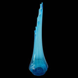 MCM Smith Glass Simplicity Peacock Blue Swung Vase 19 1/4", Vintage Tall Swung Art Glass Vase Turquoise Smith Glass c1960 - Premier Estate Gallery 