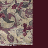 Woven Upholstery Fabric New Old Stock 13 Square Yards Jacquard Burgandy Teal Beige, Textile Crafts, Furniture Recovering - Premier Estate Gallery 1