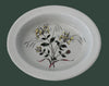 Estate Wedgwood Etruria Country Lane Oval Serving Bowl Honeysuckle Florals Maroon Green Yellow on Gray Dinnerware - Premier Estate Gallery