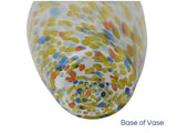 Vintage Art Glass Watercolor Vase Large Centerpiece Palm Beach Tropical Coastal Decor