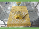 Yellow Ella Paisley Placement Dinner Napkin Set Vintage William Sonoma c1990s - Premier Estate Gallery 1