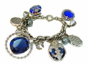 Vintage Accessocraft Charm Bracelet Blue Renaissance Style - Premier Estate Gallery
 - 1