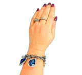 Vintage Accessocraft Charm Bracelet Blue Renaissance Style