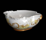 19th Century Haviland French Limoges Marseille Style One Handle Serving Bowl Heavy Gold Trim Hand Painted - Premier Estate Gallery 3