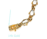 Estate 14k Gold Aquamarine Tennis Bracelet 17 Stones 5.61 ctw