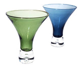 Modern Art Glass Cocktail Glasses X3 Multi Color Funnel Shape - Premier Estate Gallery 2